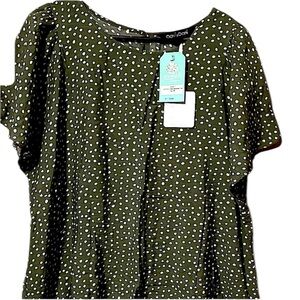 Olive Green speckled Blouse